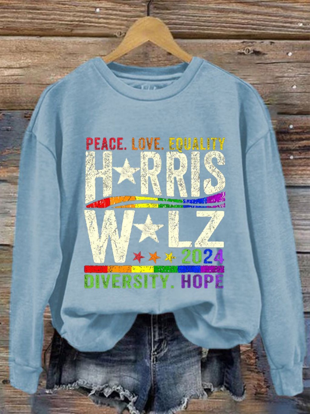 Women's Peace&Love Pride Printed Sweatshirt