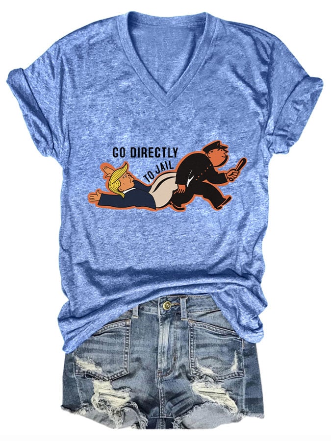 Women's Go Directly to Jail Printed T-Shirt