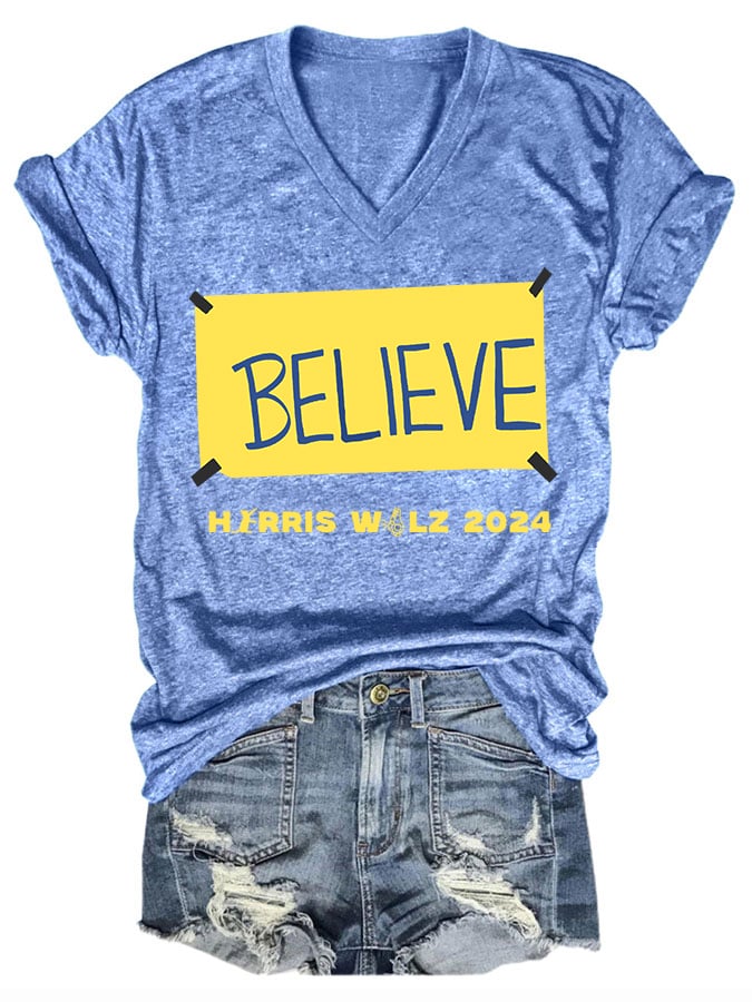 Women's believe printed T-shirt