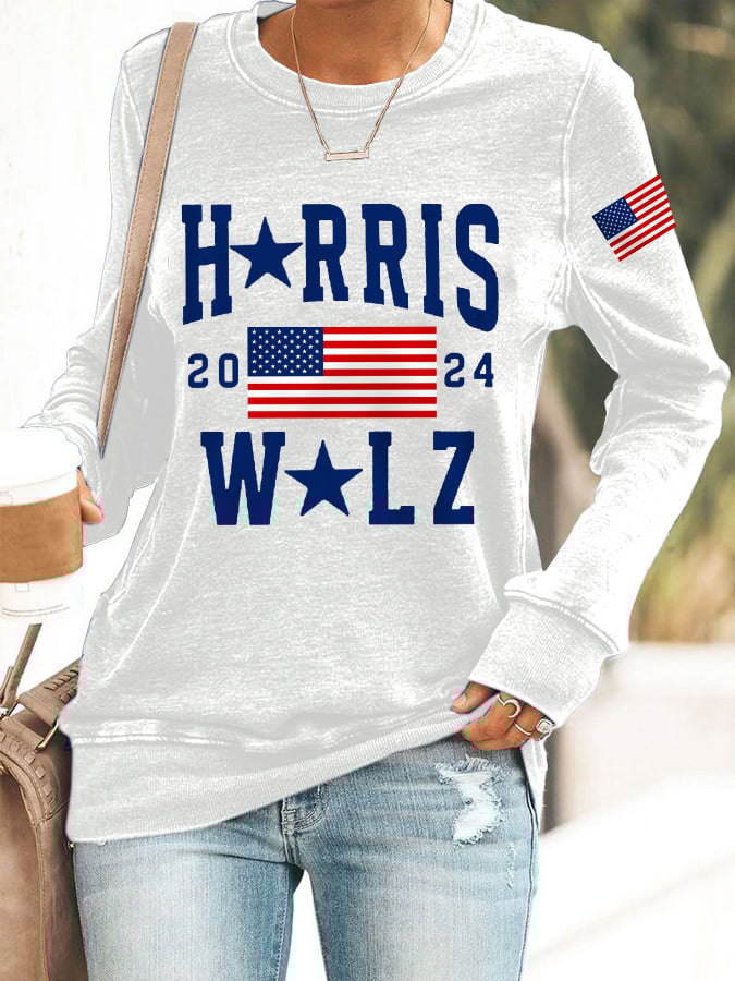 Women's The Prosecutor And The Coach 2024 American Flag Sweatshirt