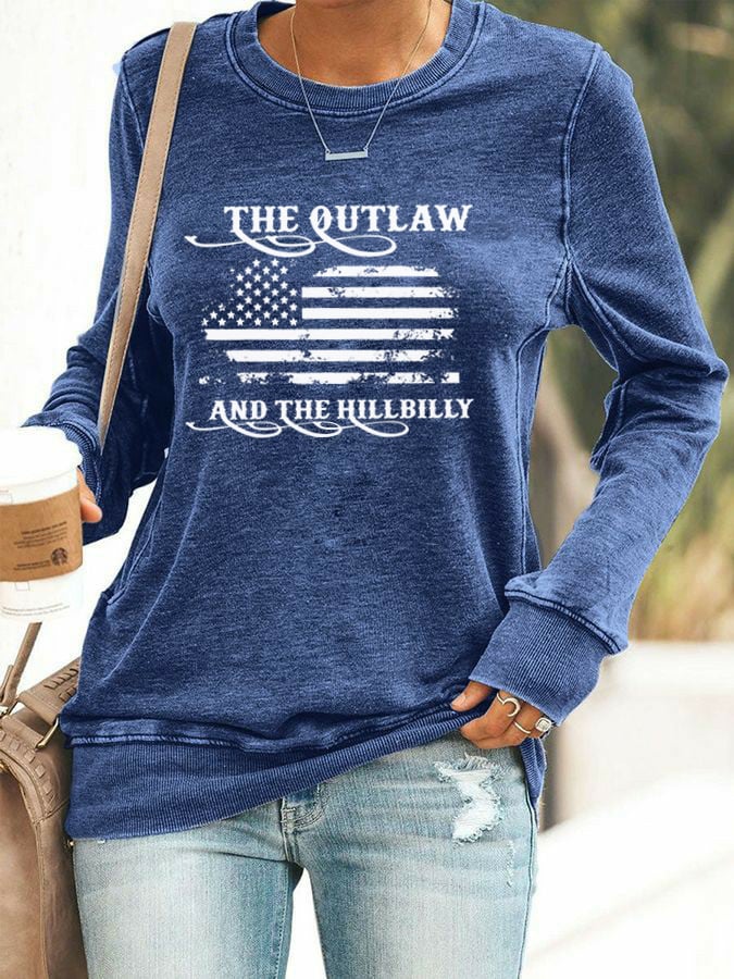 Women's The Outlaw and The Hillbilly Printed Casual Sweatshirt