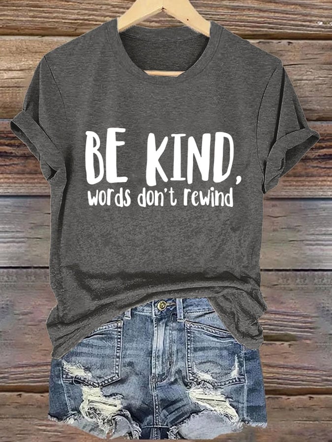 Retro Bullying Prevention Awareness Unity Day Be Kind Words Don't Rewind Print T-Shirt