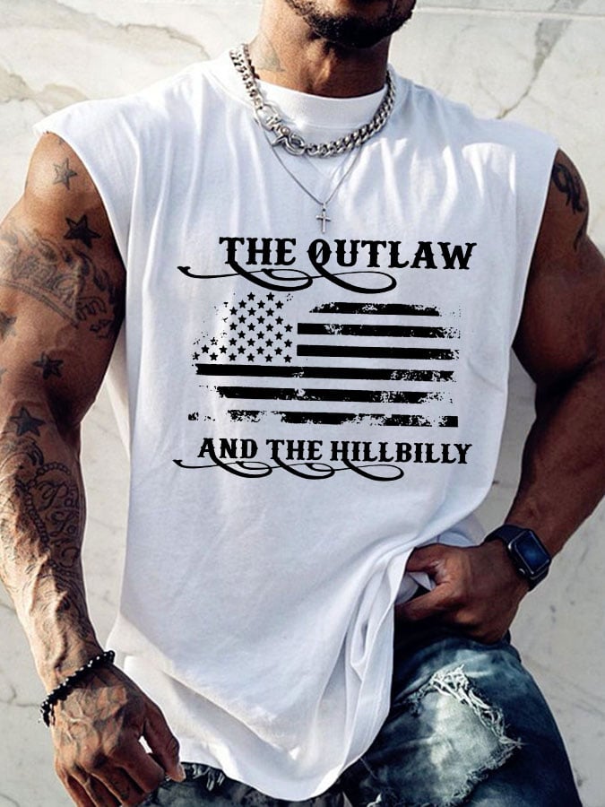 Men's The Outlaw and The Hillbilly Printed Casual Tank Top