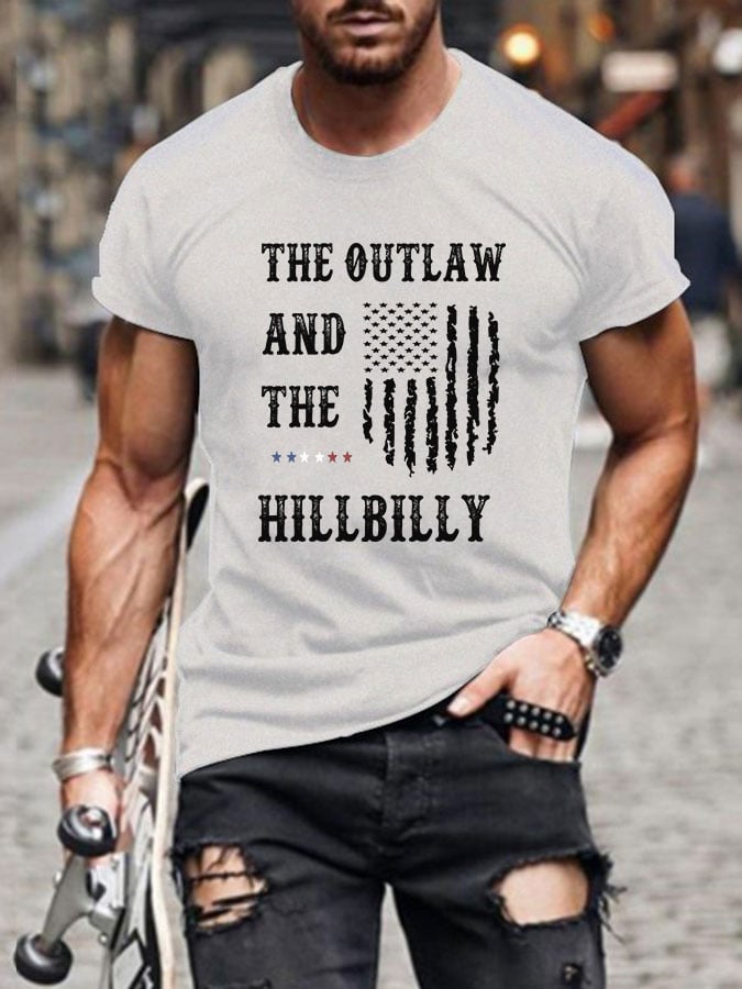 Men's The Outlaw and The Hillbilly Printed Casual T-Shirt