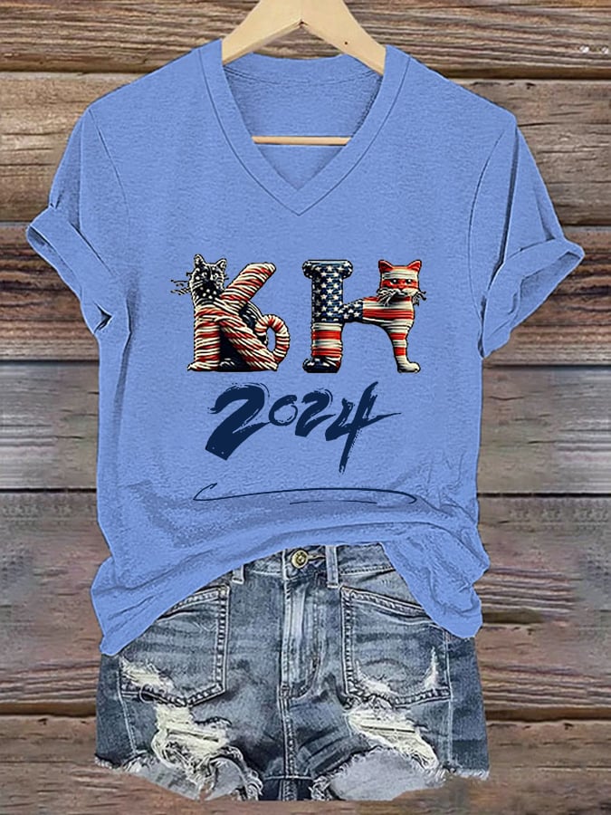 Women's K.H.  Flag Cat 2024 Print T-Shirt