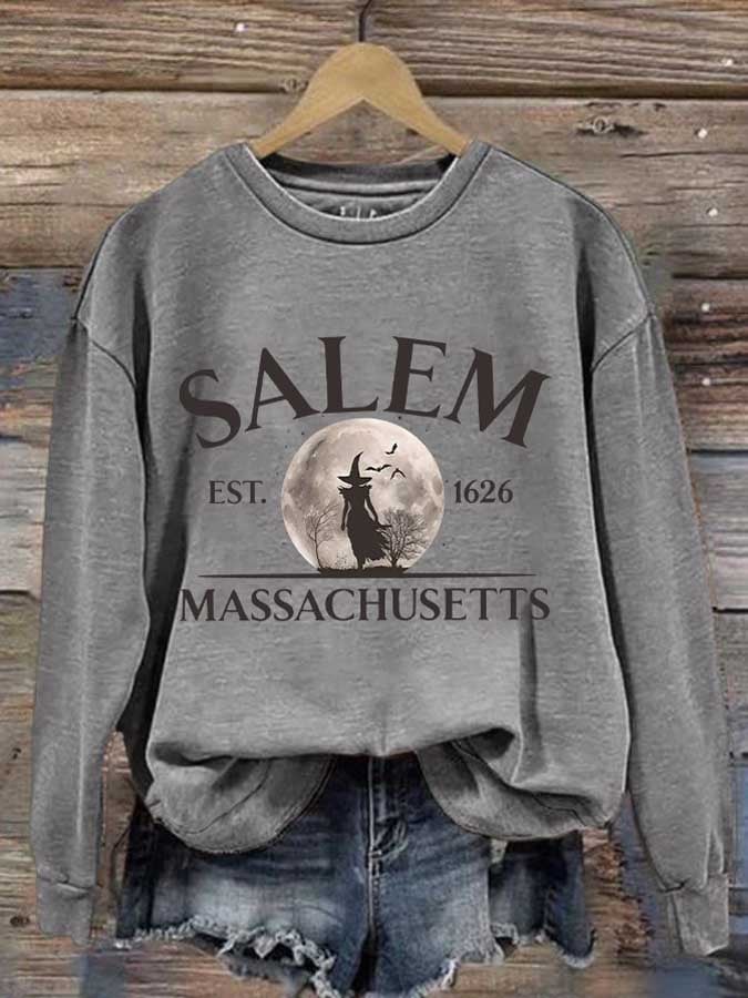 Women's Salam Massachusetts Print Round Neck Sweatshirt
