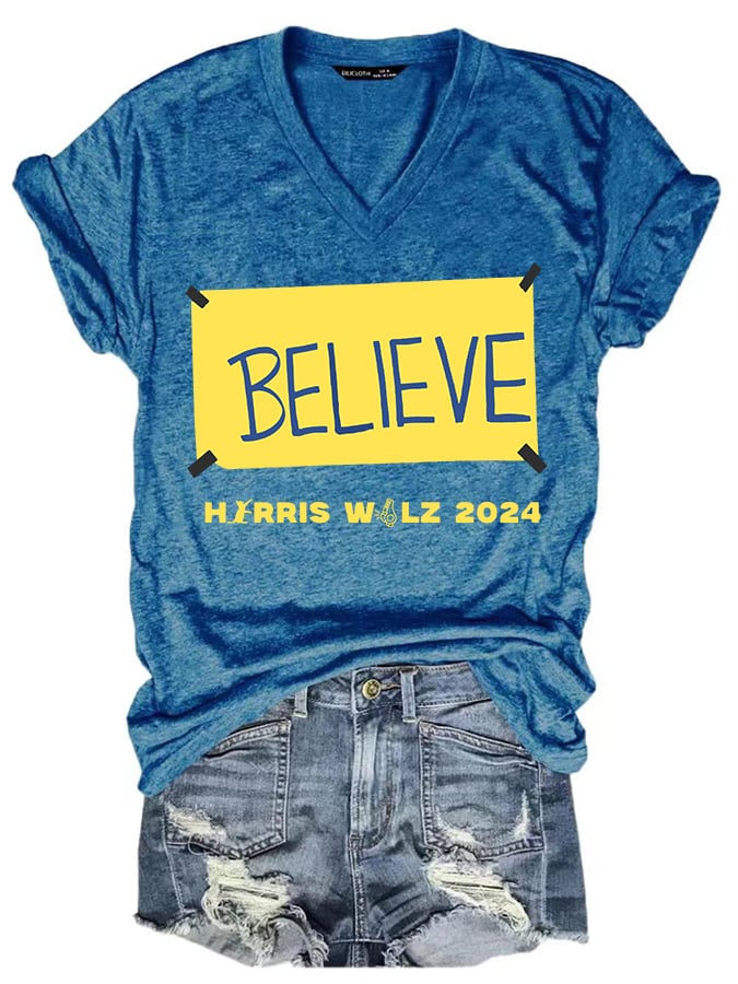 Women's believe printed T-shirt
