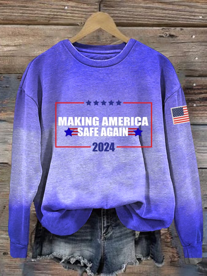 Women's Make America Safe Again Print Sweatshirt