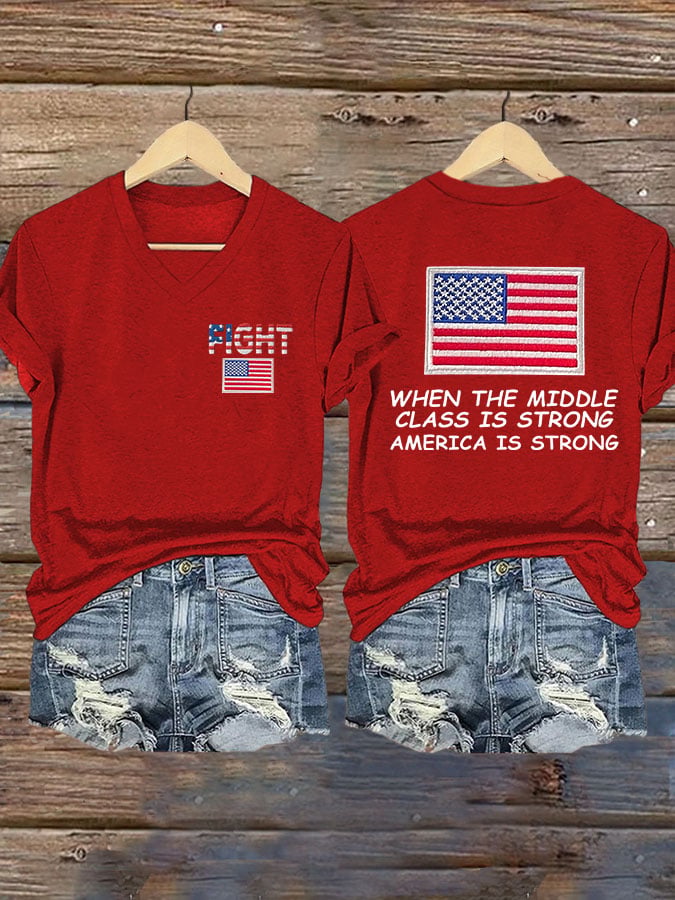 Women'S When The Middle Class Is Strong America Is Strong Print T-Shirts