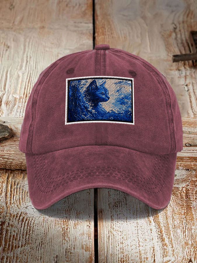 Blue Wave Cat Hat