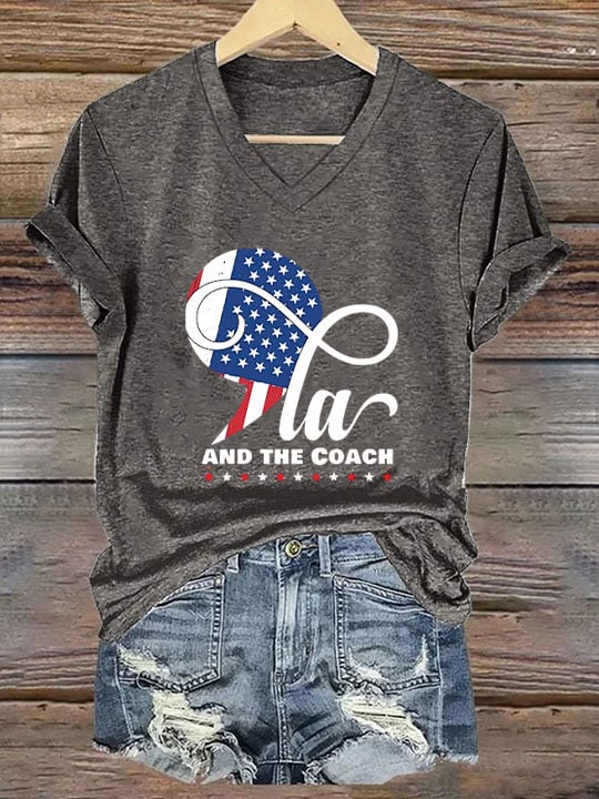 Women's La And The Coach Print T-Shirt