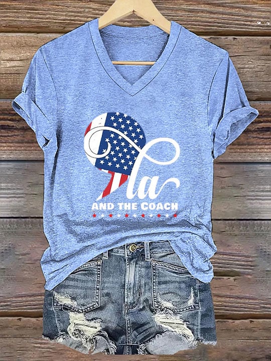 Women's La And The Coach Print T-Shirt