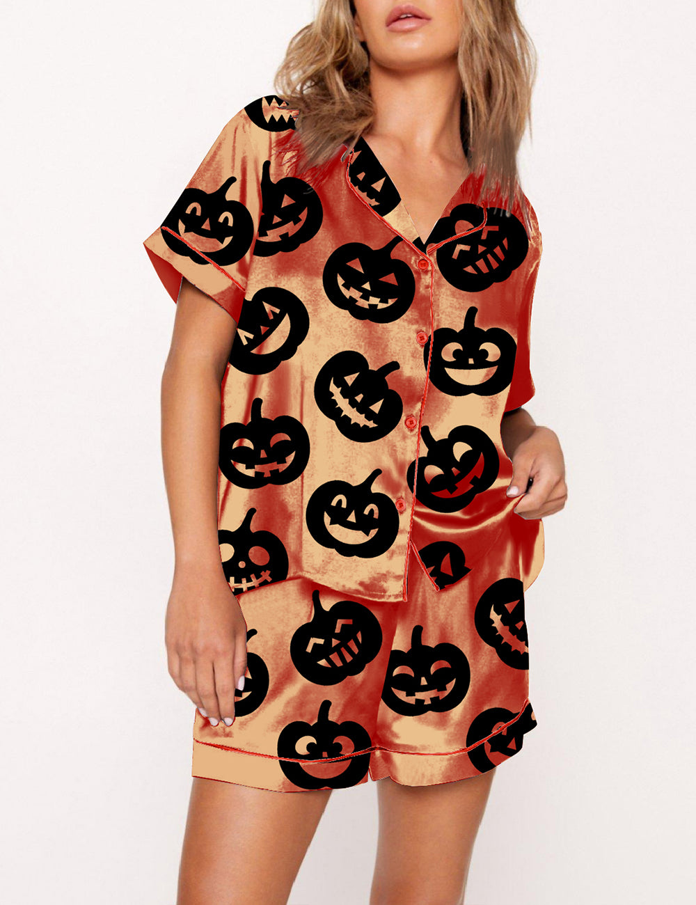 Women's Halloween Jack O Lantern Pajama Set