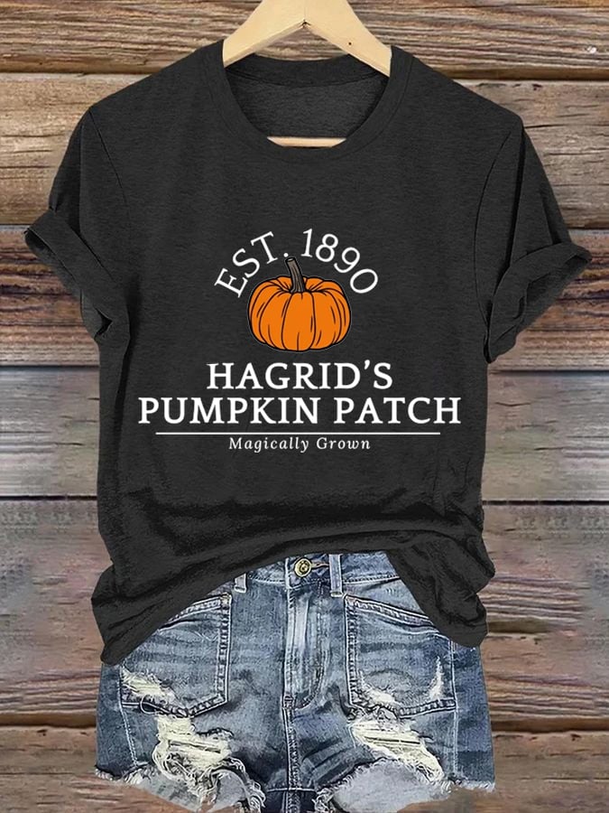Women'S  Hagrid’s Pumpkin Patch Print Casual T-Shirt
