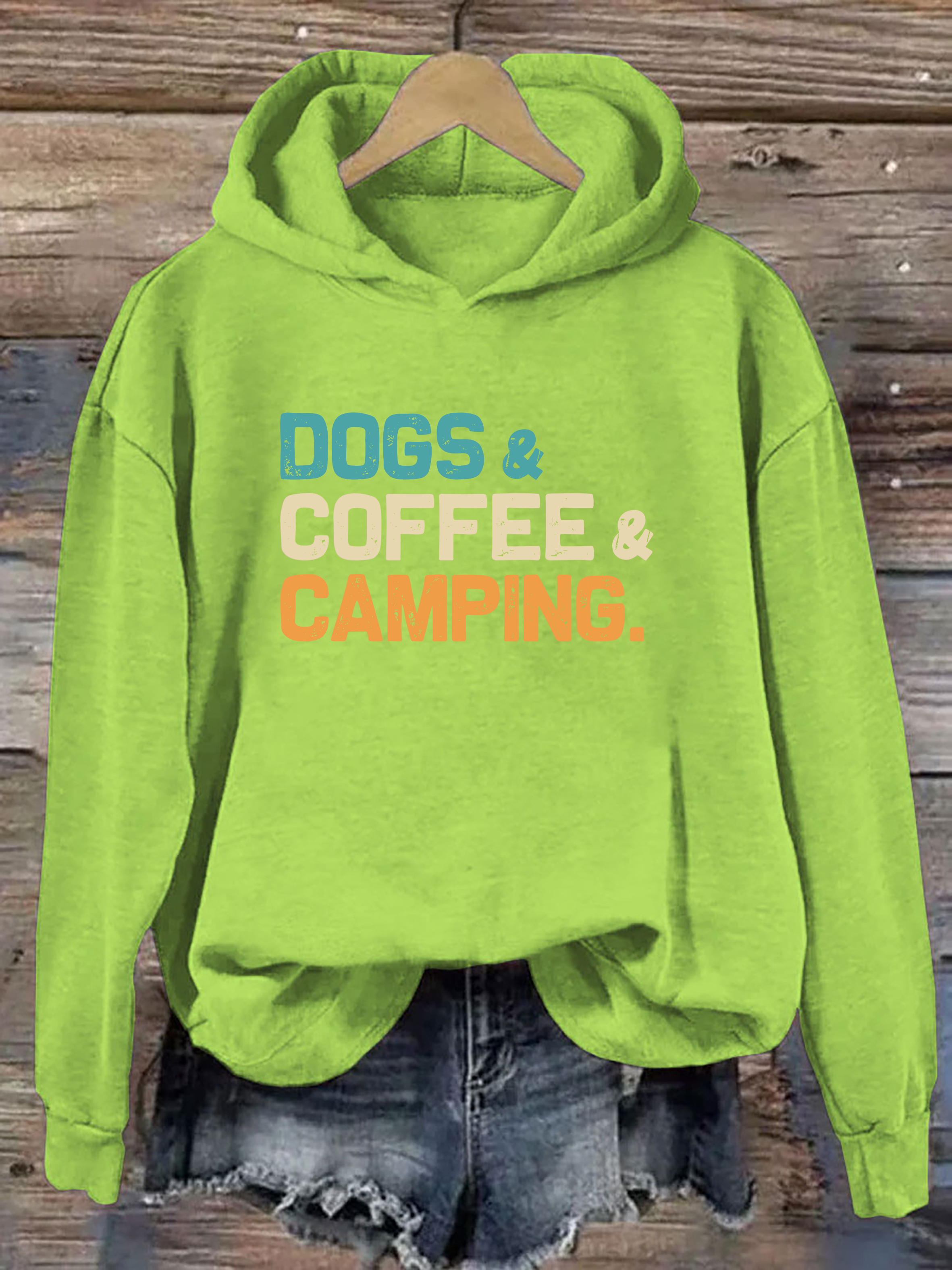 Dogs Coffee Camping Hoodie