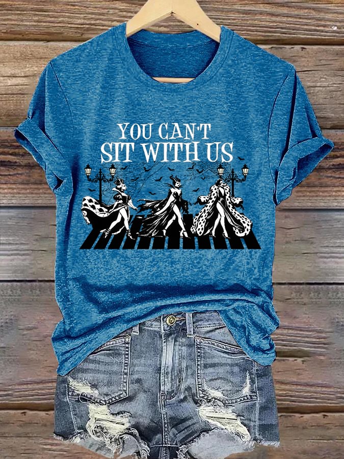 Women's Halloween Witch (You Can't Sit With Us) Printed Casual T-Shirt