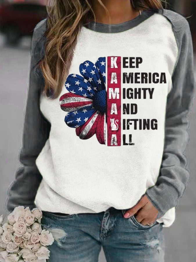 Women's Hot Flag Printed Casual Sweatshirt
