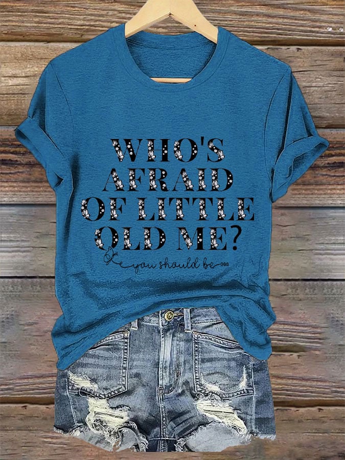 Women's Who's afraid of little old me? He should be V-neck T-shirt