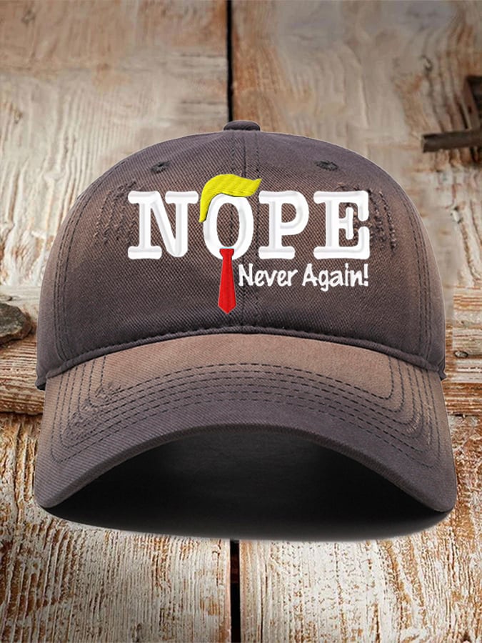 Nope Never Again Printed Baseball Cap