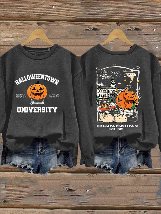 Women's Halloween Town Est 1998 Printed Sweatshirt