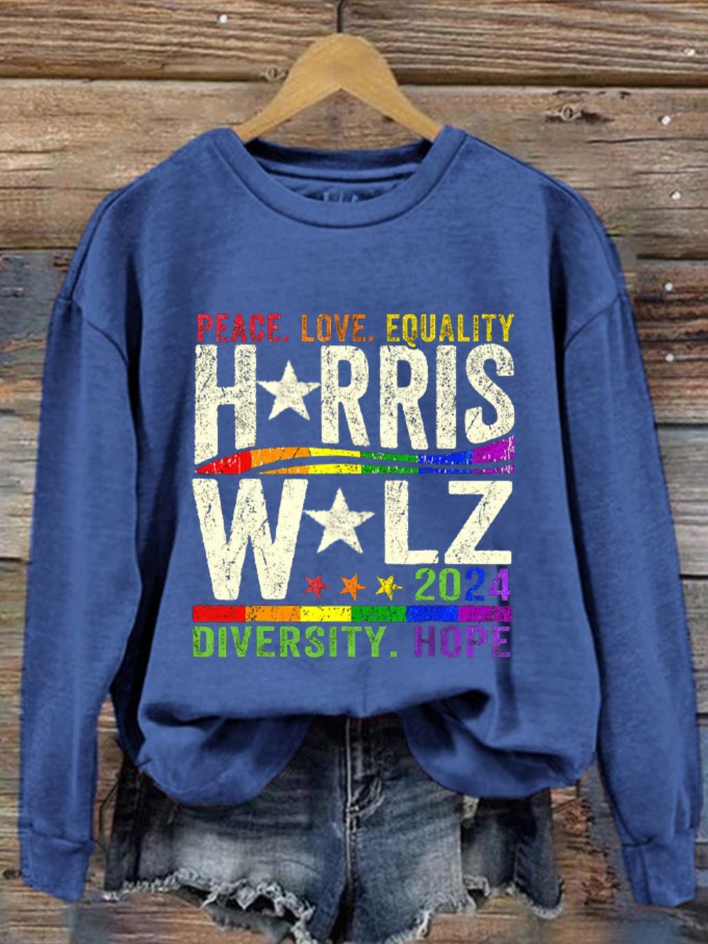 Women's Peace&Love Pride Printed Sweatshirt