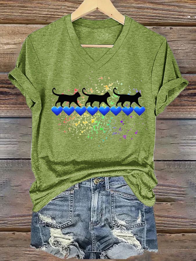 Women's Election Hot Cat Printed Casual T-shirt