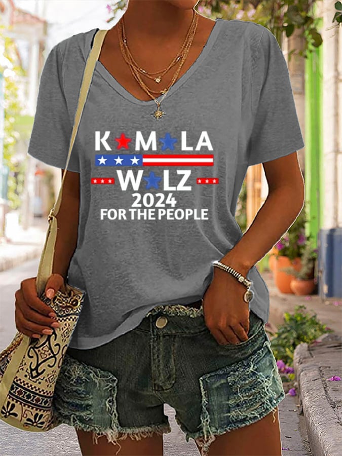 Women's La  For The People 20024 Printed Short-Sleeved T-Shirt