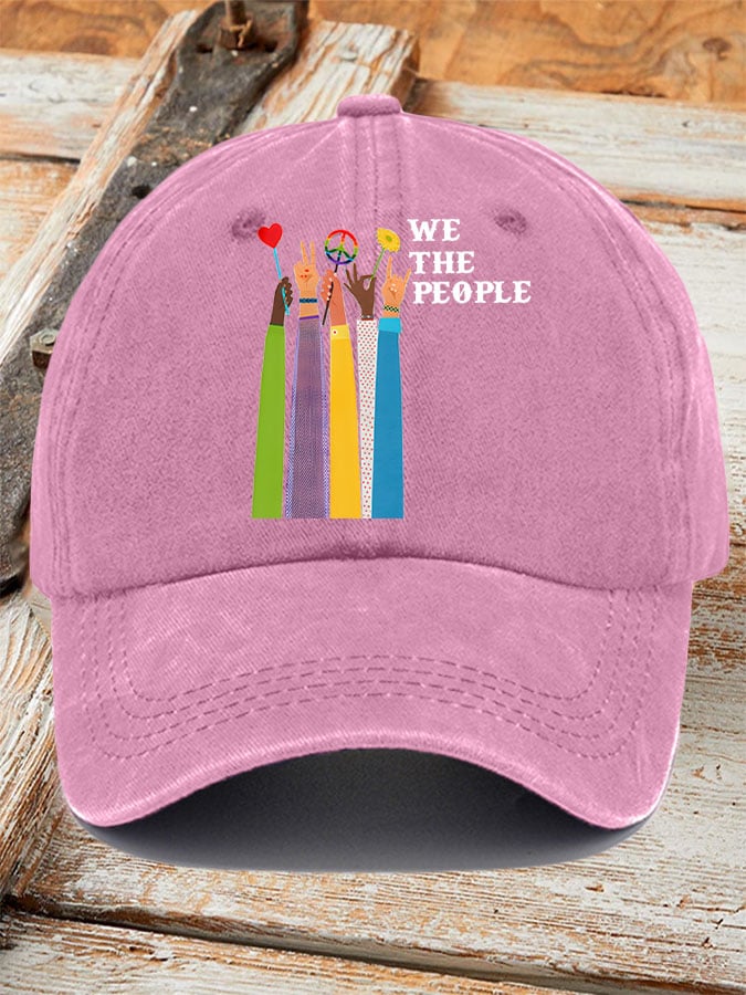 Retro We The People Peace Printed Baseball Cap