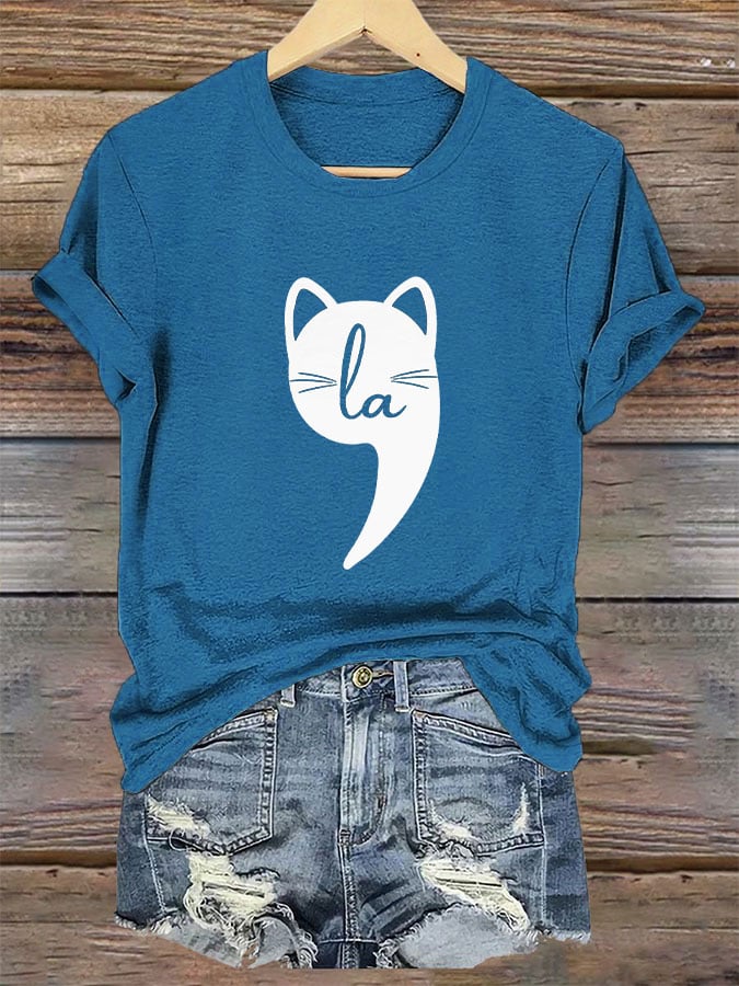 Women's Childless Cat Lady La Printed T-Shirt