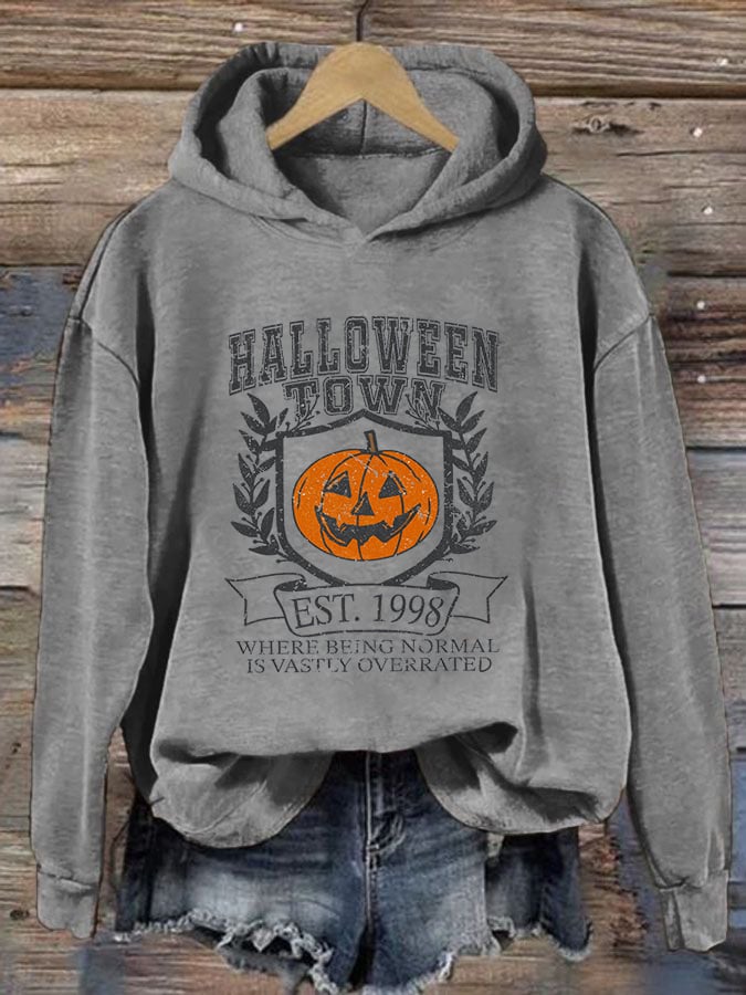 Women's Halloween Town Est 1998 Printed Casual Hoodie