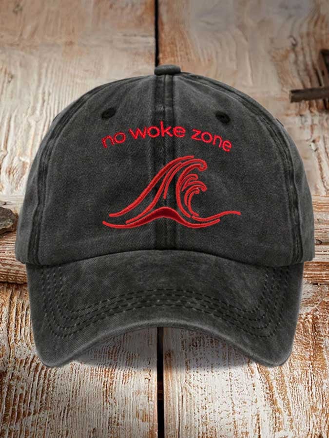 No Woke Zone Print Baseball Cap