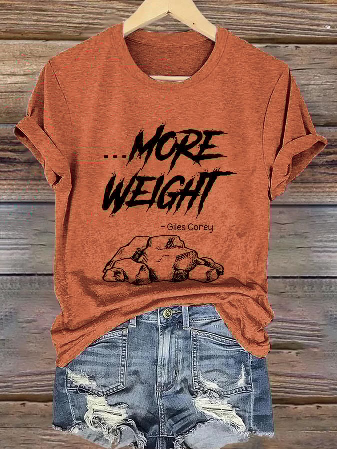 Retro Halloween Giles Corey More Weight Print T-Shirt