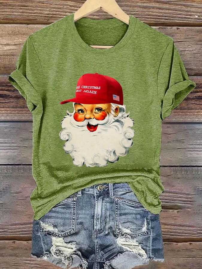 Women's Santa Claus Print T-Shirt