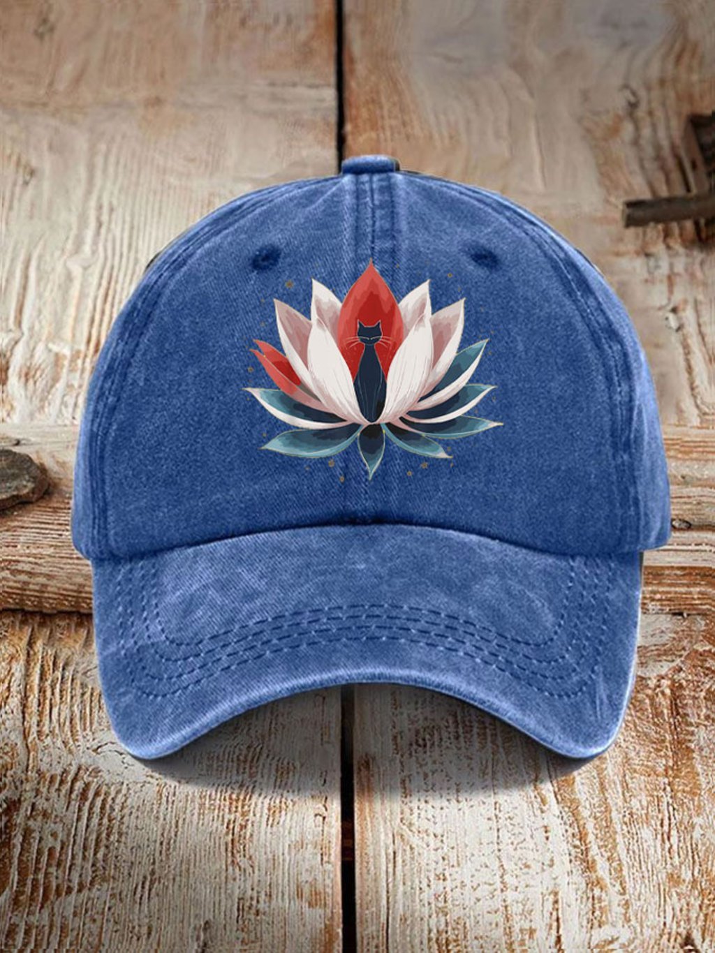 Unisex Lotus&Cat Printed Hat