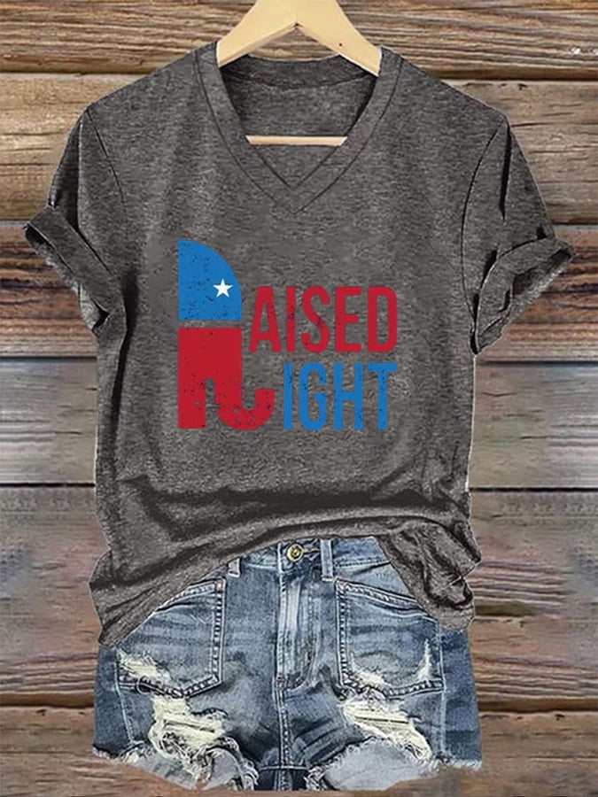 Women's Funny Elephant Raised RightPrint T-Shirt