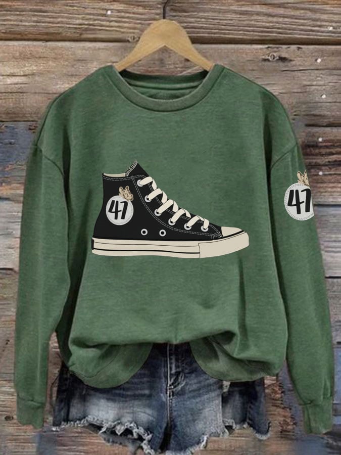 Women's 47 canvas shoes sweatshirt