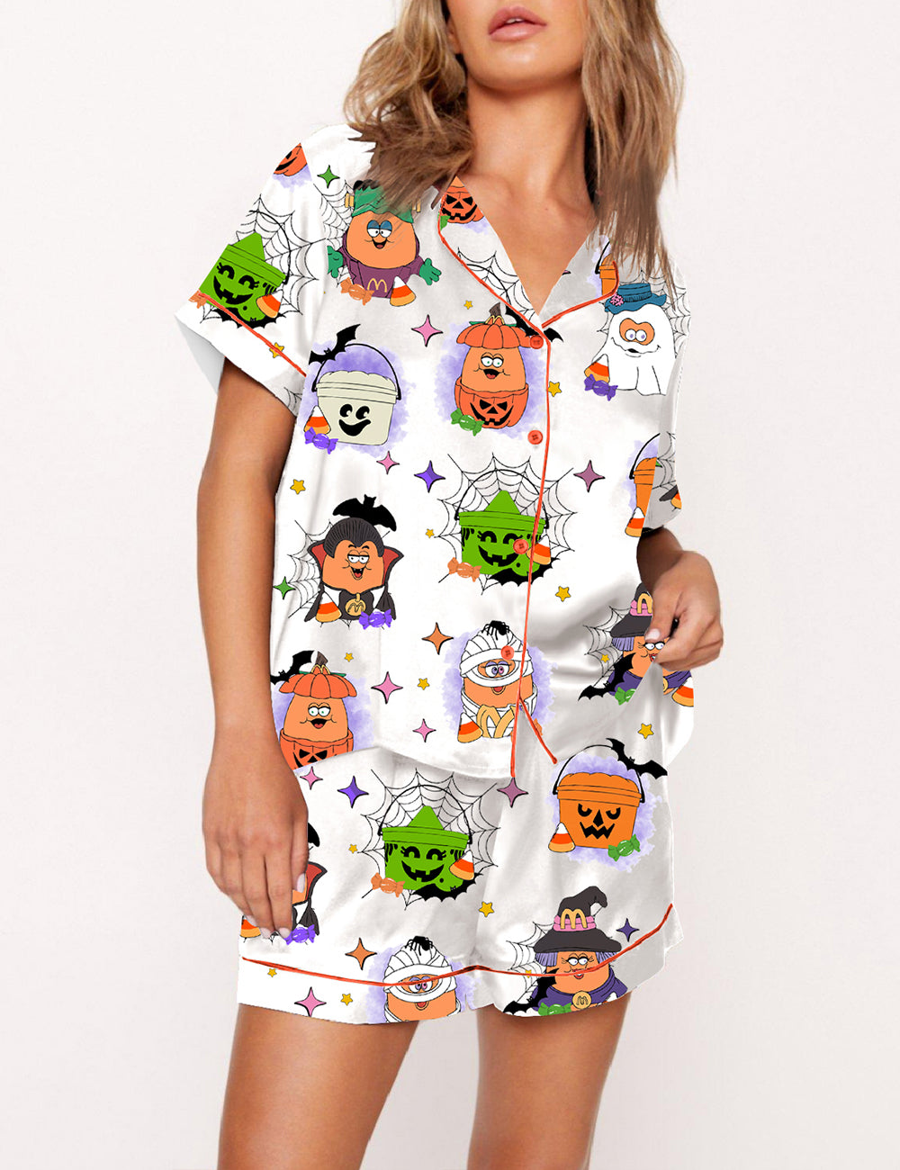 Women's 90's Nostalgic Halloween Nugs Print Pajama Set