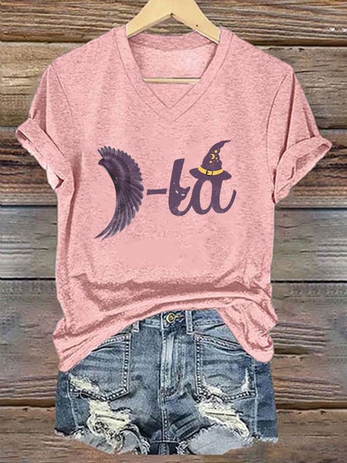 Women's Retro Comma La Halloween Casual T-Shirt