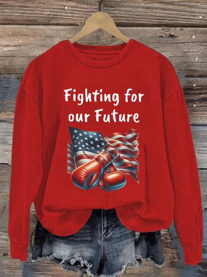 Women's Fight For Our Future Printed Casual Sweatshirt