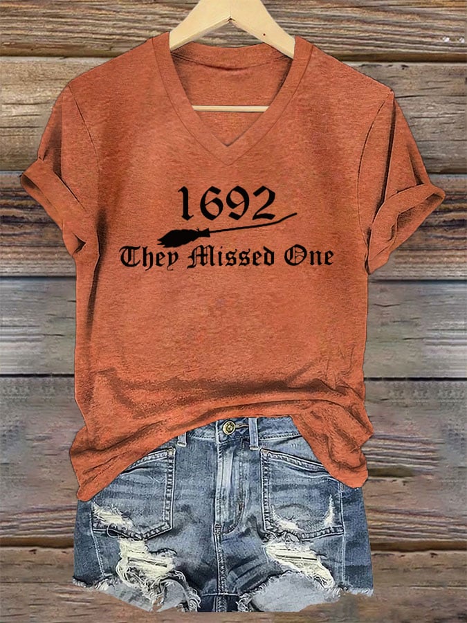 Women's 1692 They Missed One Print V-Neck T-Shirt