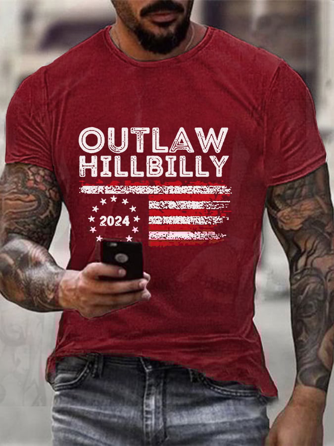 Men's The Outlaw and The Hillbilly Printed Casual T-Shirt