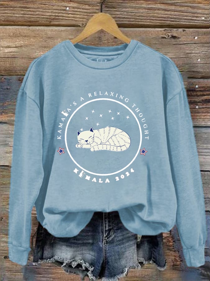 Women's kaml..printed round neck sweatshirt
