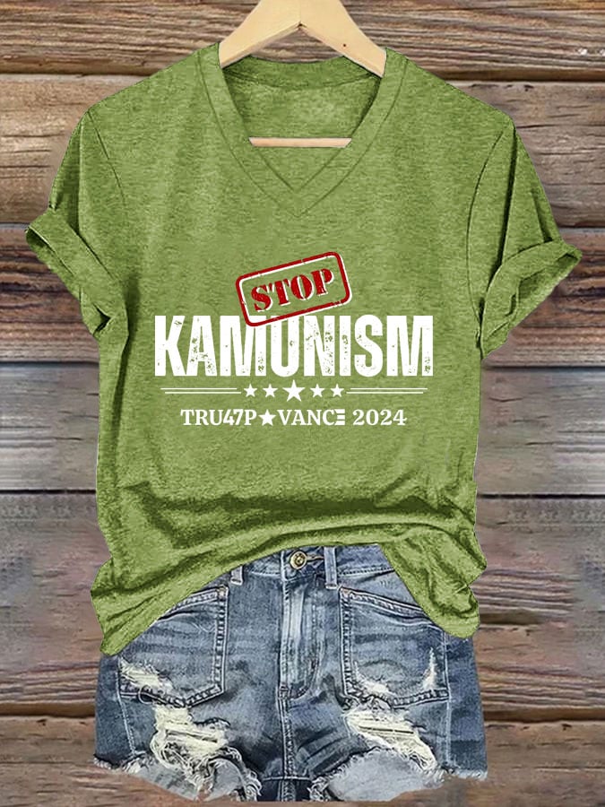 Women's Stop Kamunism Print T-Shirt