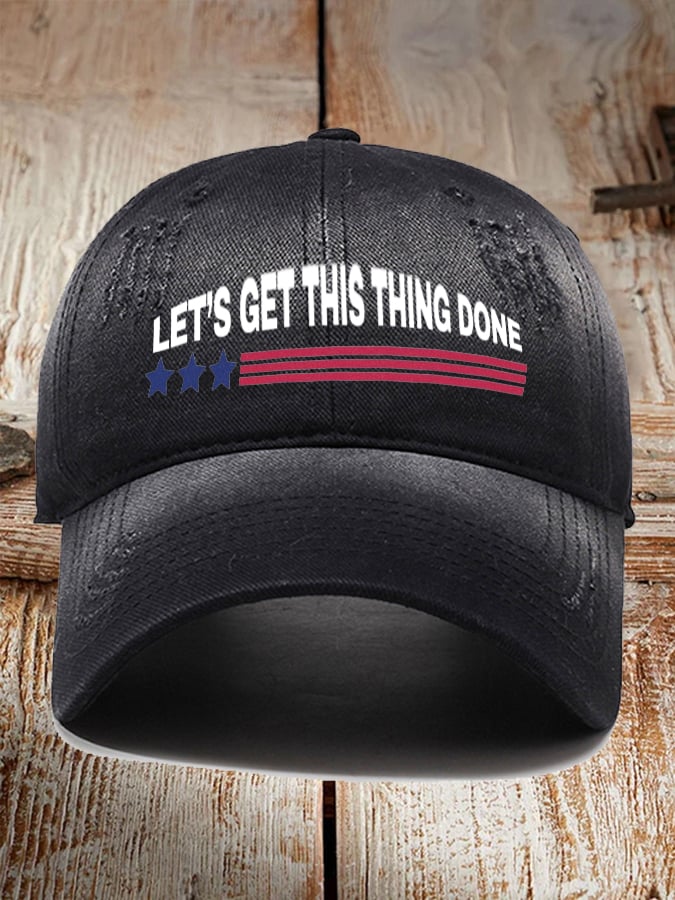 Vintage Slogan Print Hat