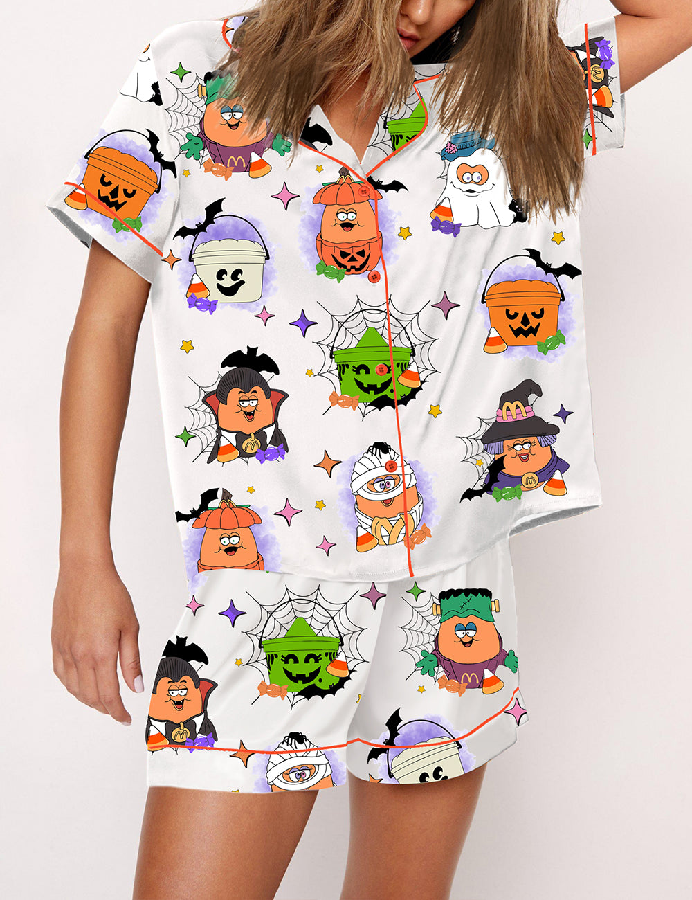 Women's 90's Nostalgic Halloween Nugs Print Pajama Set