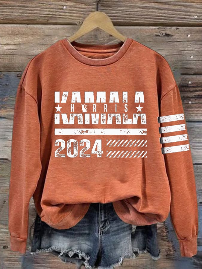 Women's comma la print crew neck sweatshirt