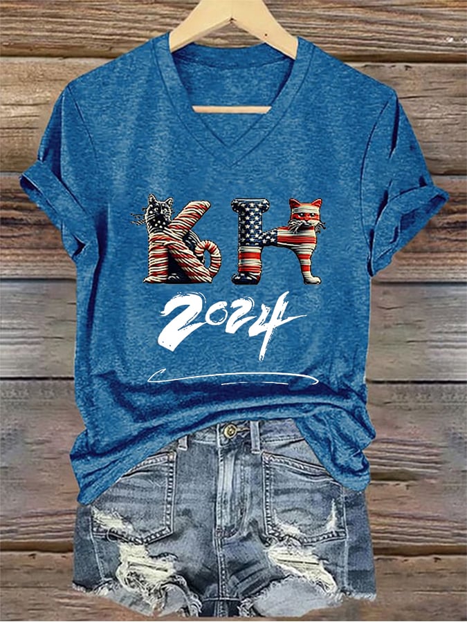 Women's K.H.  Flag Cat 2024 Print T-Shirt