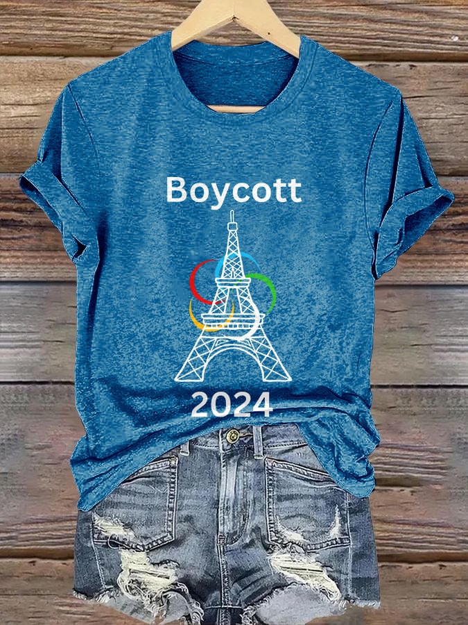 Retro Boycott 2024 Print T-Shirt