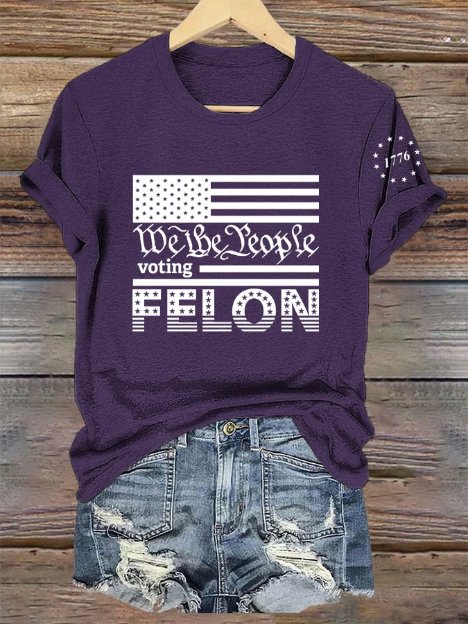 Women's I'm Voting For The Felon Print T-Shirt