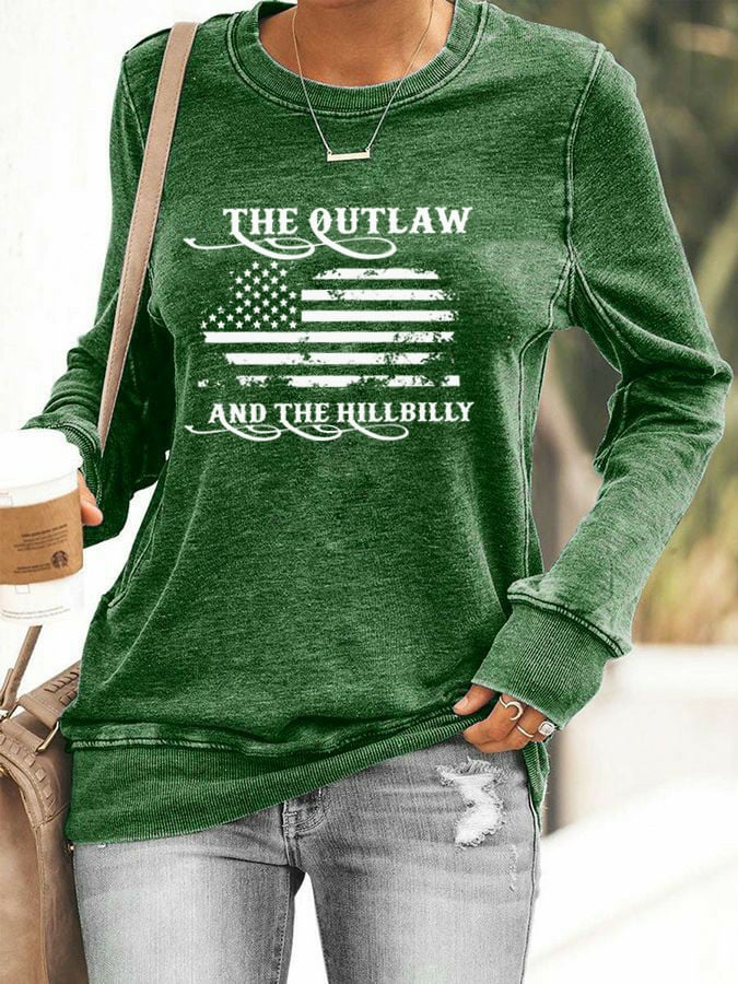 Women's The Outlaw and The Hillbilly Printed Casual Sweatshirt
